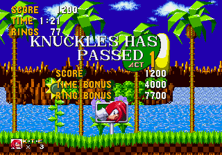 Knuckles in Sonic 1 - Super Knuckles Mode