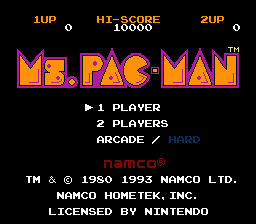 Ms. Pac-Man - Original Title Screen